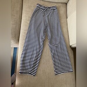 Daily Drills Navy Blue & White Striped Pants